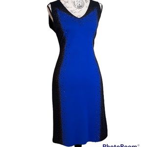 Royal blue and black St. John dress! Excellent condition!